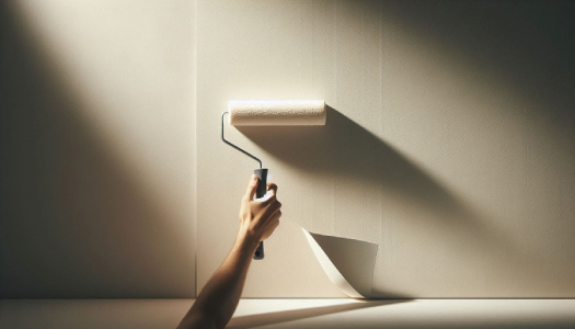 Servicio de instalación de papel mural base en muros preparados.